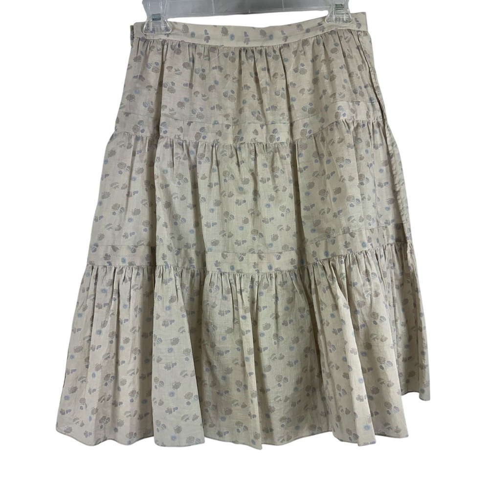 MARC JACOBS Cotton Floral A-Line Ruffle Tiered Skirt Cottagecore Clean Girl - Picture 8 of 9